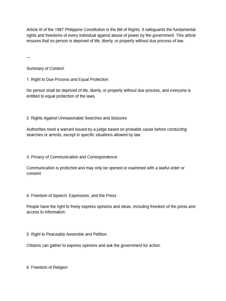 Preamble and Bill of Rights in the Philippines | PDF | United States ...