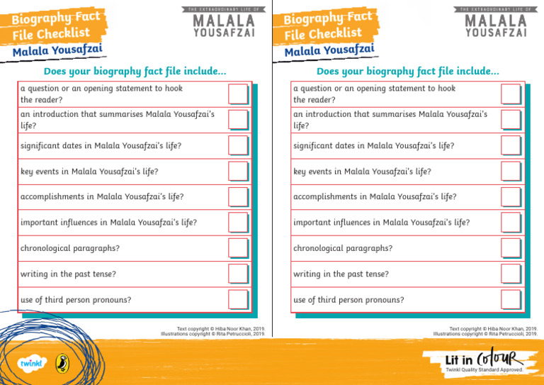 Biography Fact File Checklist | PDF