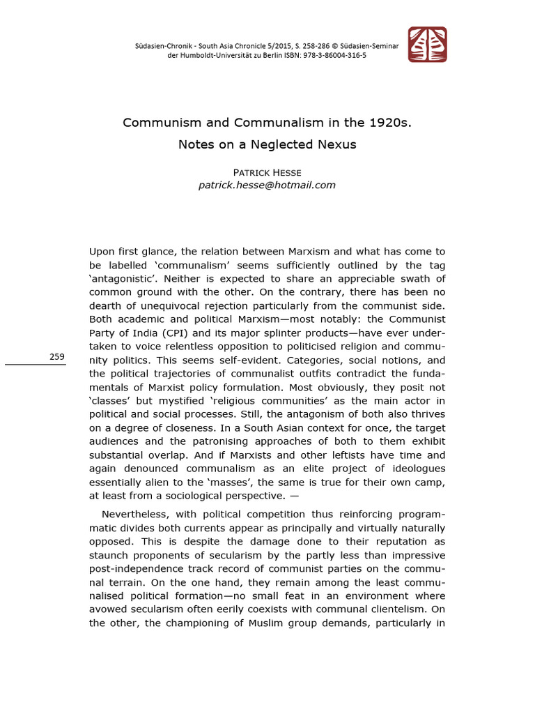 Communism & Communalism in The 1920 Nexus | PDF | Communism | Karl Marx