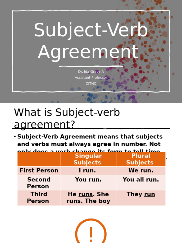 Subject-Verb Agreement Rules Explained | PDF | Grammatical Number | Plural