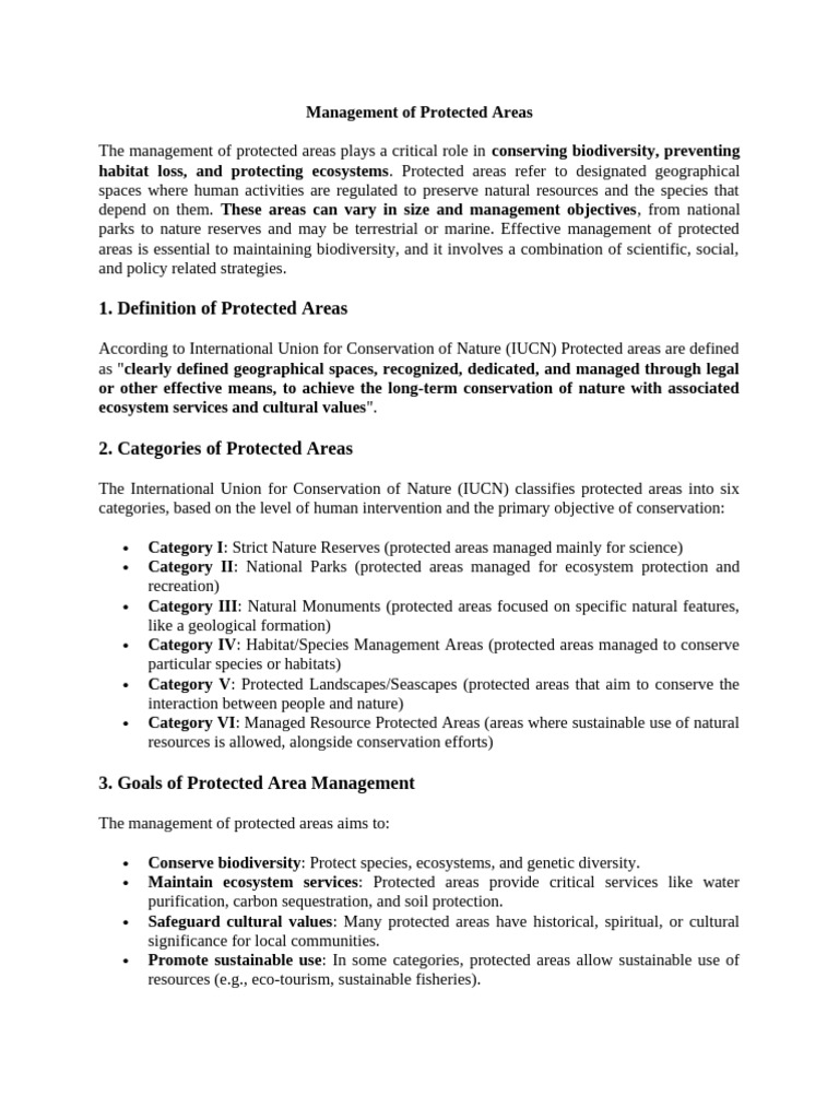 Effective Protected Area Management | PDF | Protected Area ...