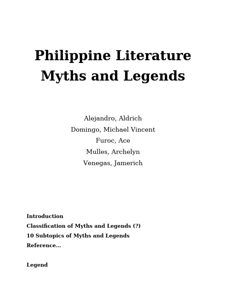 Myths and Legends of the Philippines | PDF