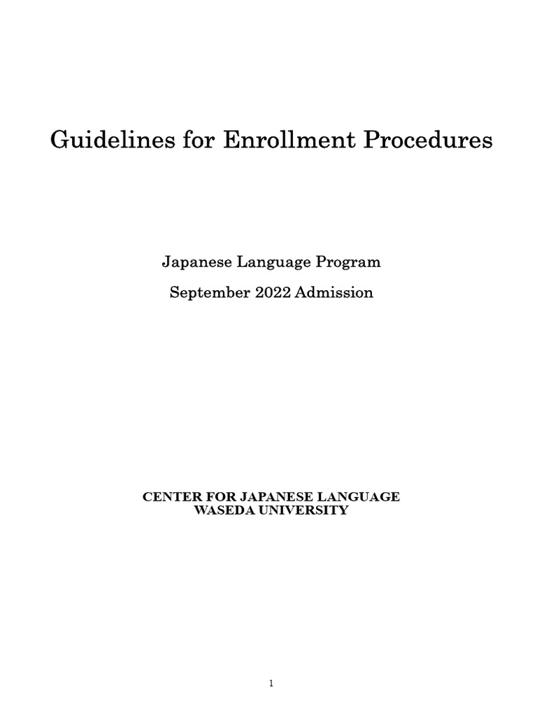 Waseda Japanese Program Enrollment Guide | PDF | Travel Visa | Payments