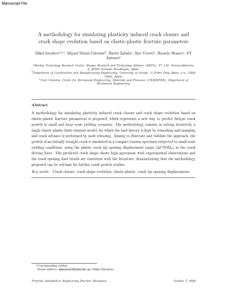 Simulating Crack Closure and Shape Evolution | PDF | Fracture ...