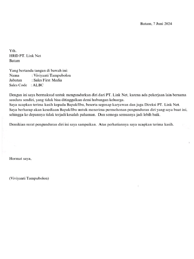 Surat Resign | PDF