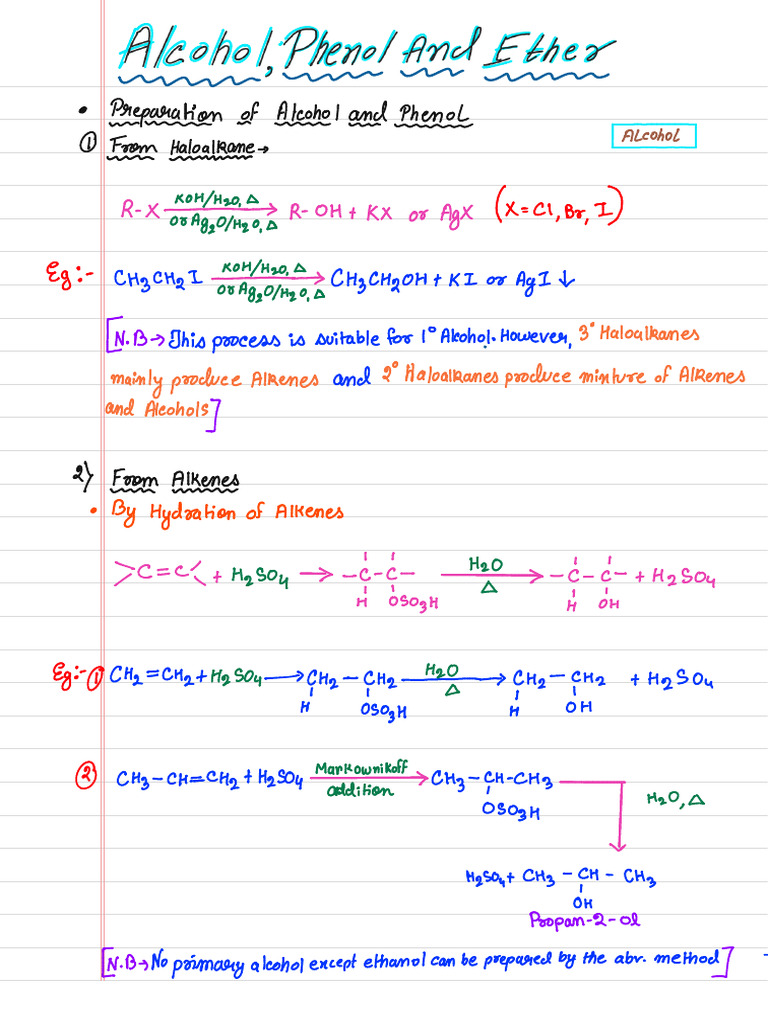 Alcohol Phenol and Ethers - 241017 - 133605 | PDF