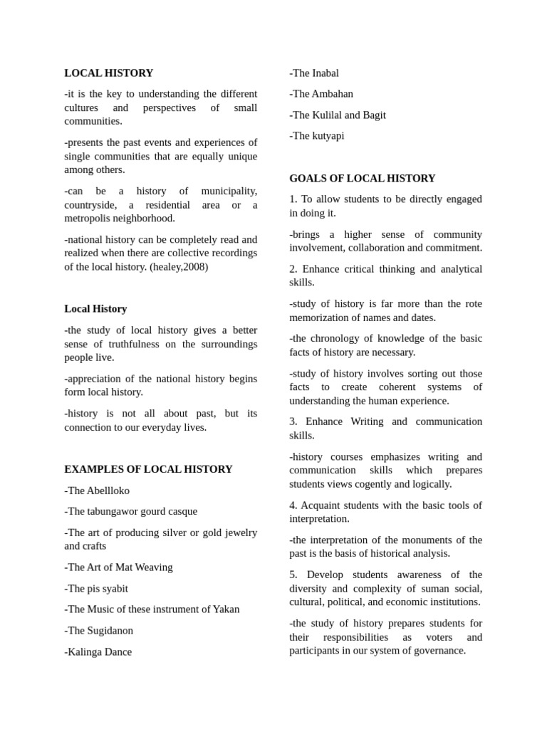 Understanding Local History's Importance | PDF