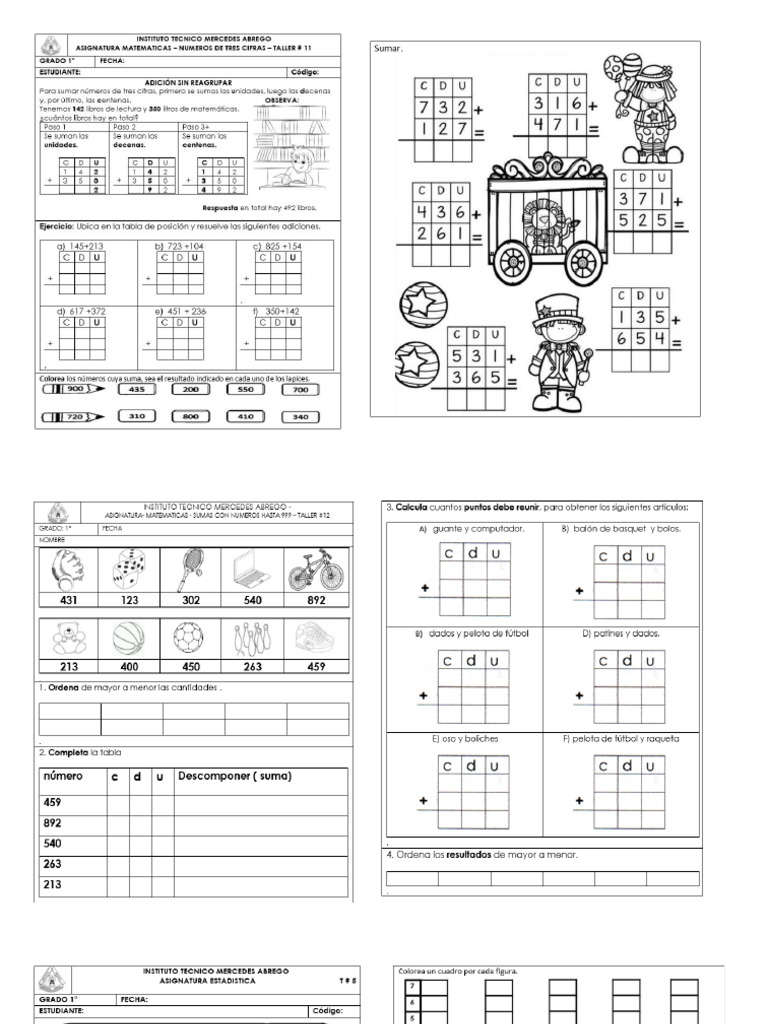 TALLERES SEMANA 5 MAT Y ESTD 2P | PDF