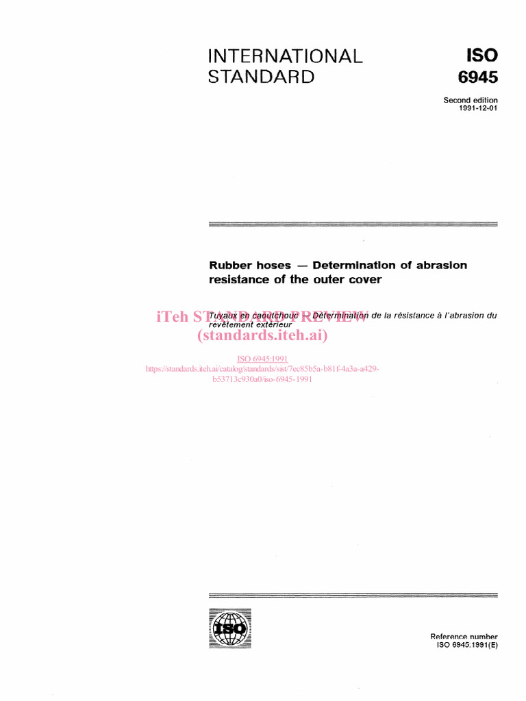 ISO 6945:1991 Abrasion Resistance Test | PDF | International ...