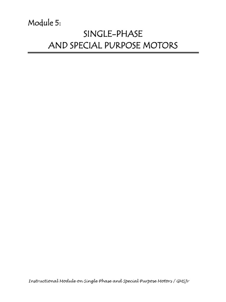 Single-Phase Motor Types Explained | PDF | Electric Motor | Electrical ...