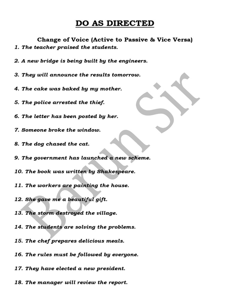 Do as Directed: Grammar Exercises | PDF | Linguistics | Grammar