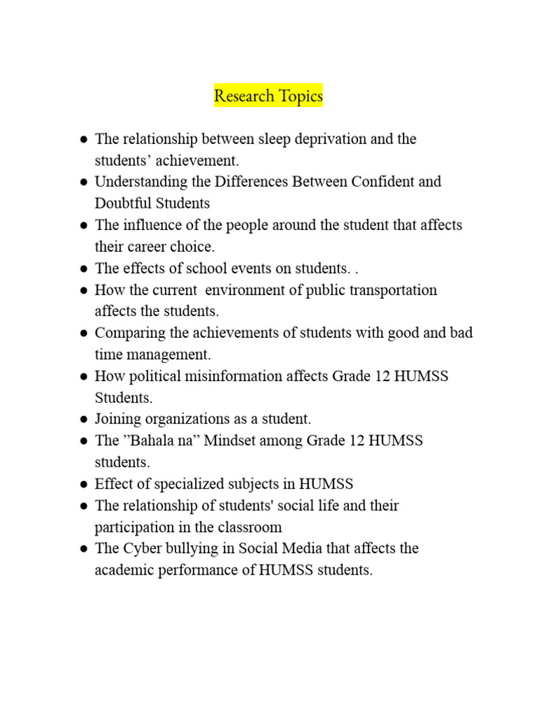 SH 004 Topics - Group 3 | PDF