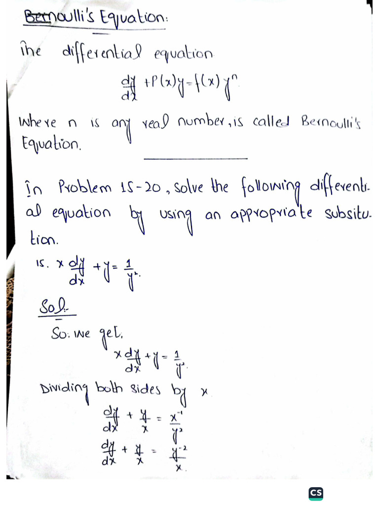 ODE Chapter 2 Exercise 2.5 | PDF