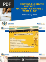 GR 7 Mental Maths - Term 1-4 | PDF | Circle | Elementary Geometry