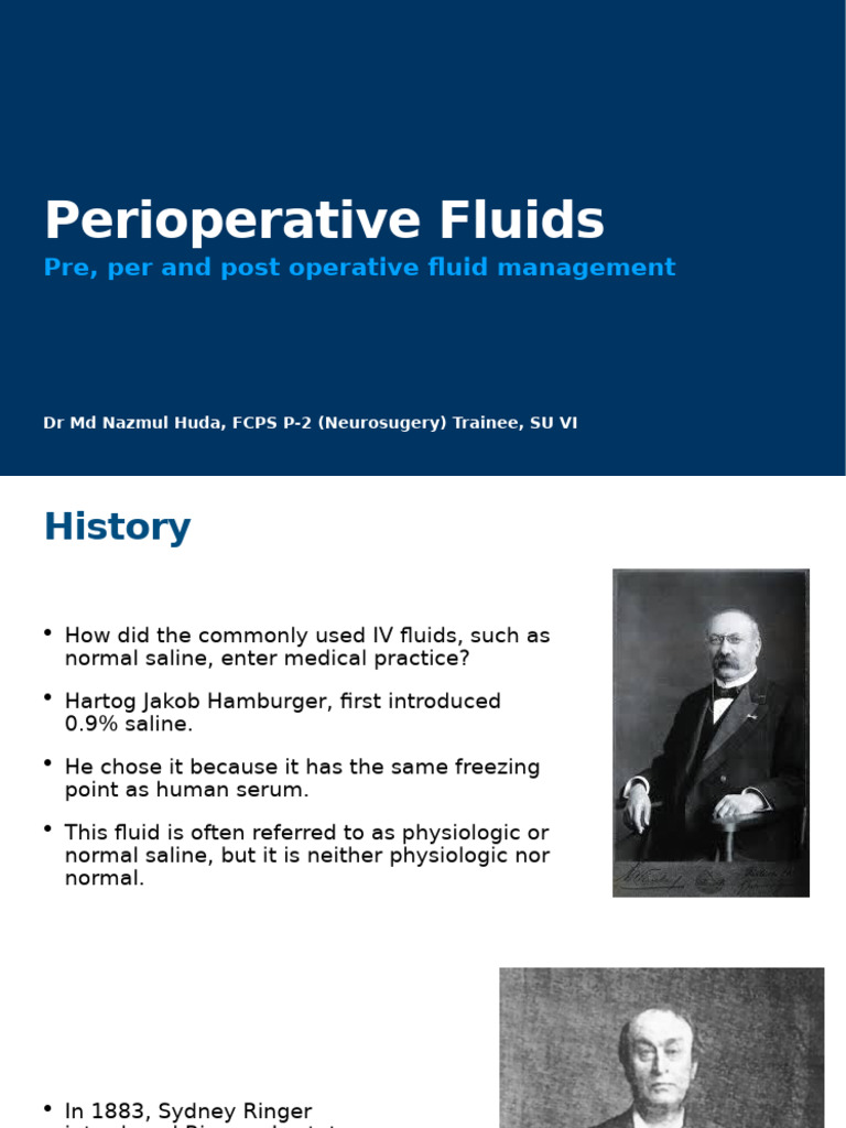 Perioperative IV Fluid Management Guide | PDF | Saline (Medicine ...