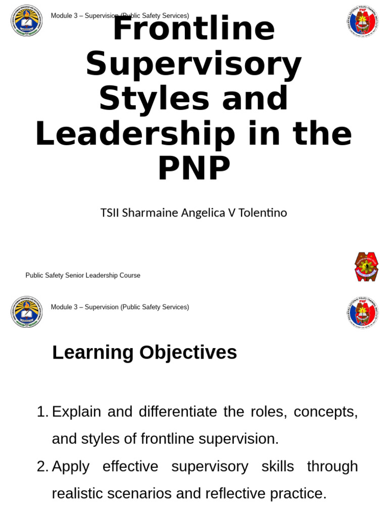 Frontline Supervisory Styles in PNP | PDF | Leadership | Cognition