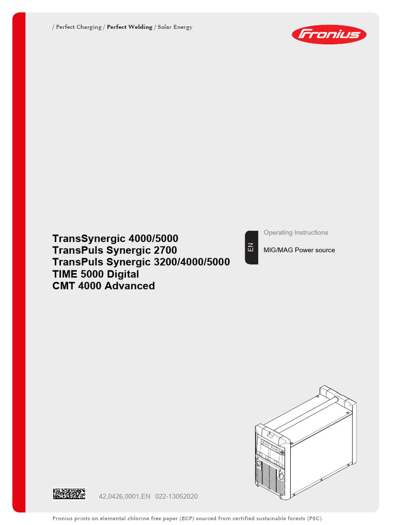 Fronius MIG/MAG Power Source Guide | PDF | Welding | Construction