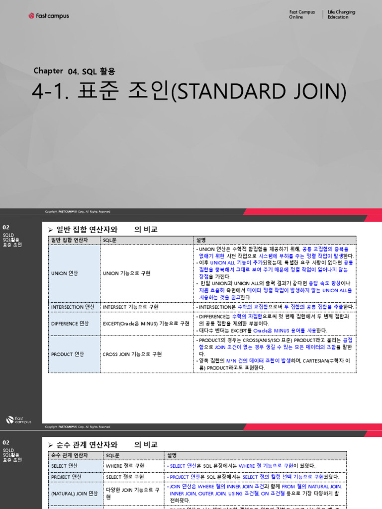 Part 2 SQLD Chapter 4 SQL활용 | PDF