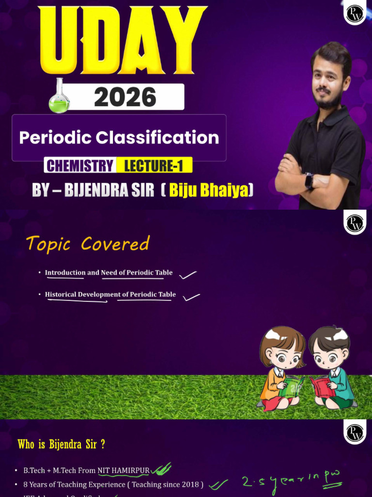 Periodic Classification 01 - Class Notes PDF | PDF