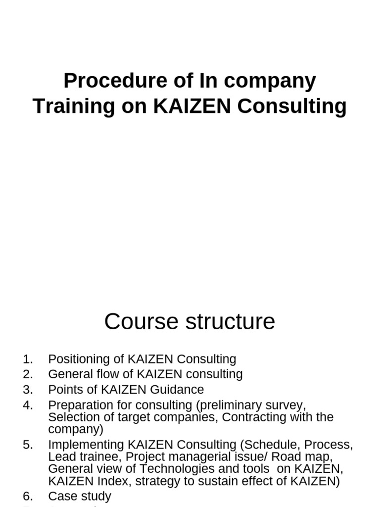 KAIZEN Consulting Training Procedure | PDF