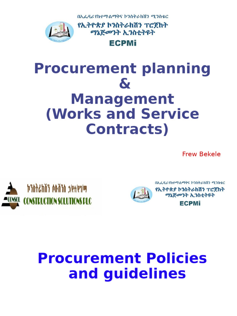 Procurement Planning and Management Guide | PDF | Business