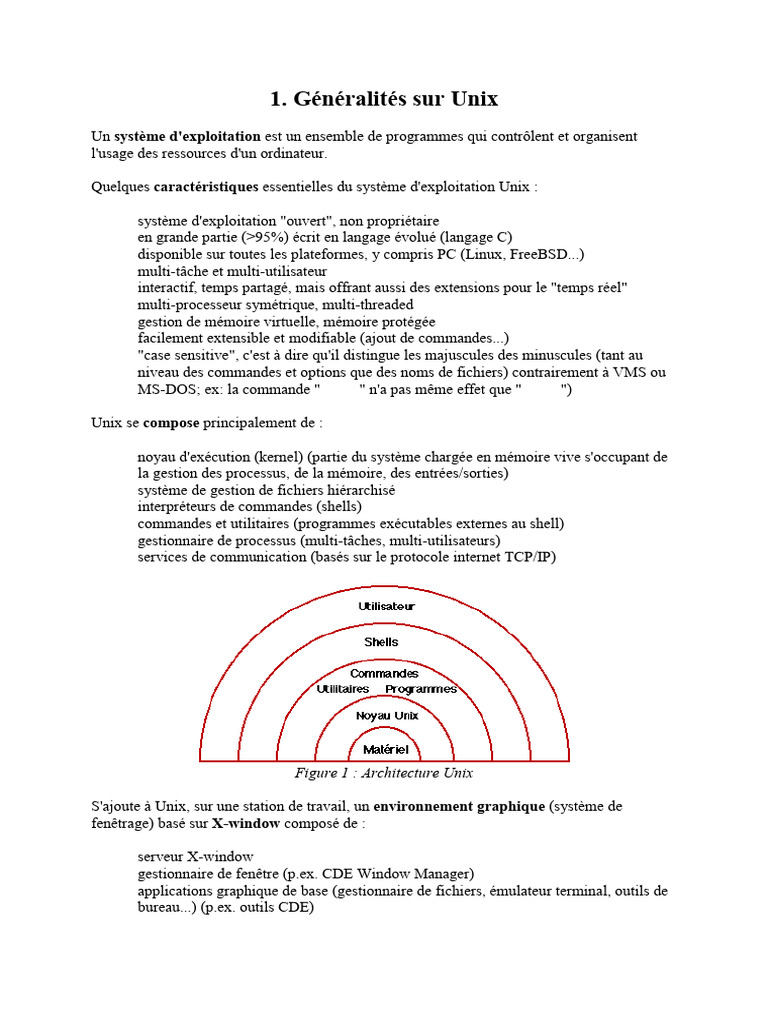 Introduction au système Unix et commandes | PDF | Système d ...