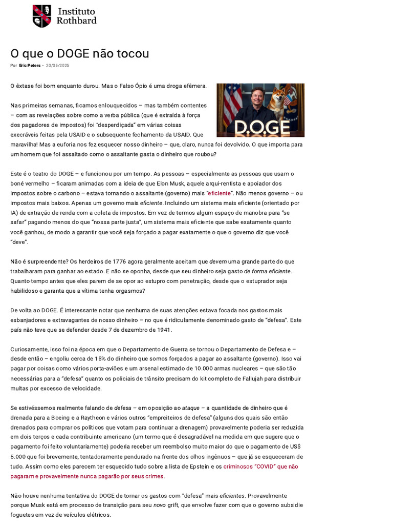 Crítica ao DOGE e Gastos Públicos | PDF | Dinheiro | Impostos