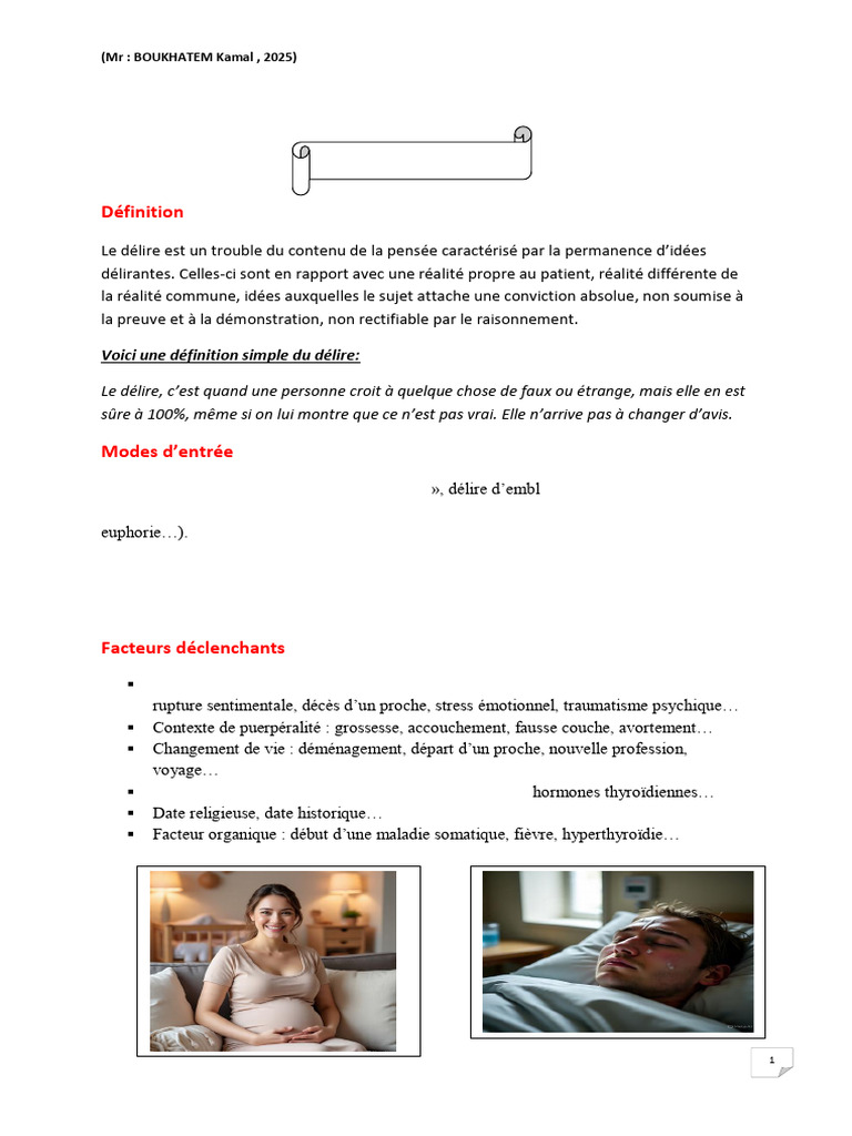 Syndrome Délirant / الهذيان و أنواعه | PDF