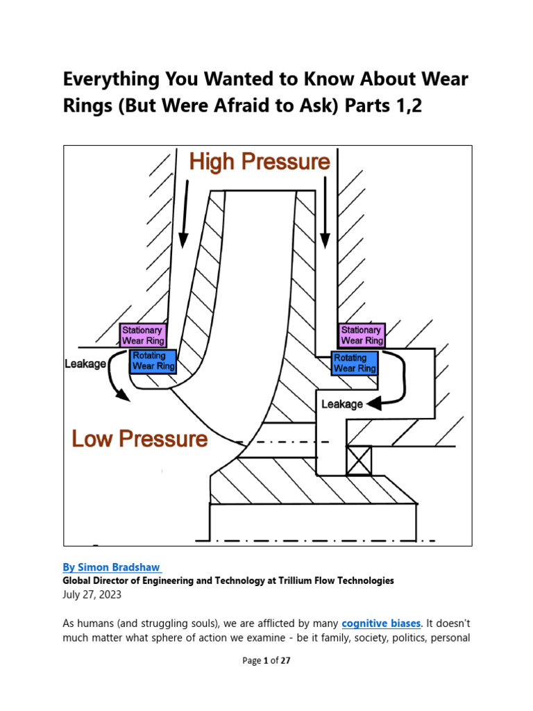 Understanding Centrifugal Pump Wear Rings | PDF | Pump | Engineering ...