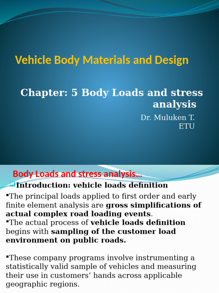 Vehicle Body Loads and Stress Analysis | PDF | Bending | Stress (Mechanics)
