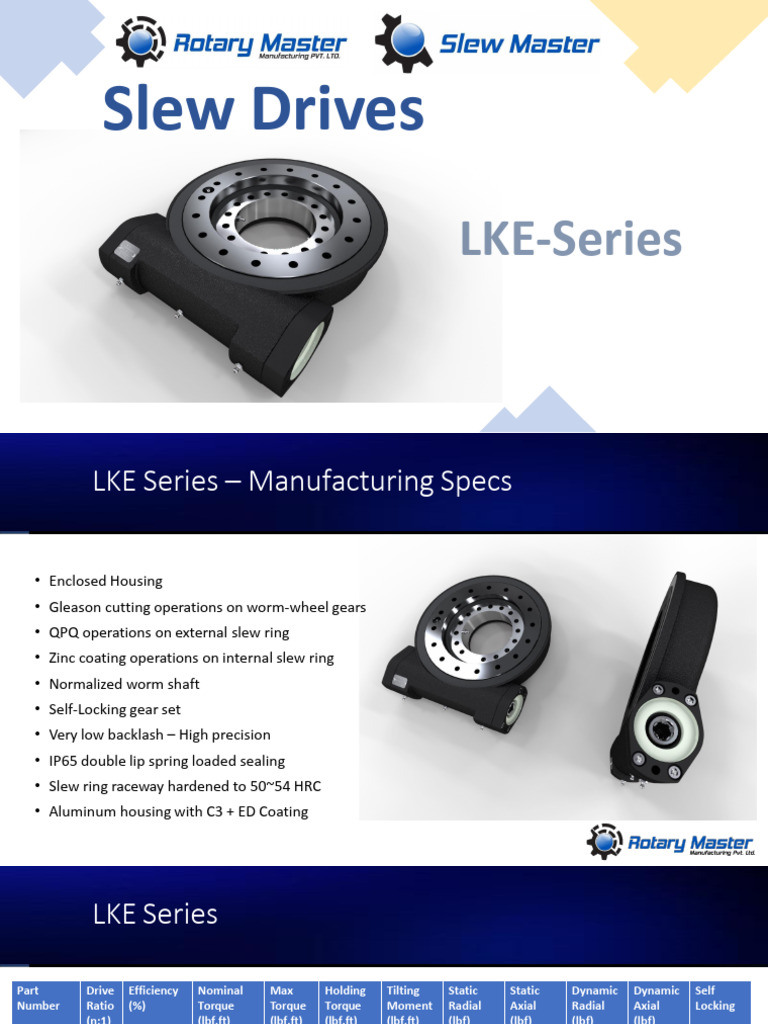 LKE-Series High Precision Slew Drives | PDF | Gear | Machines