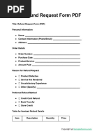 Customer Refund Request Form Template | PDF