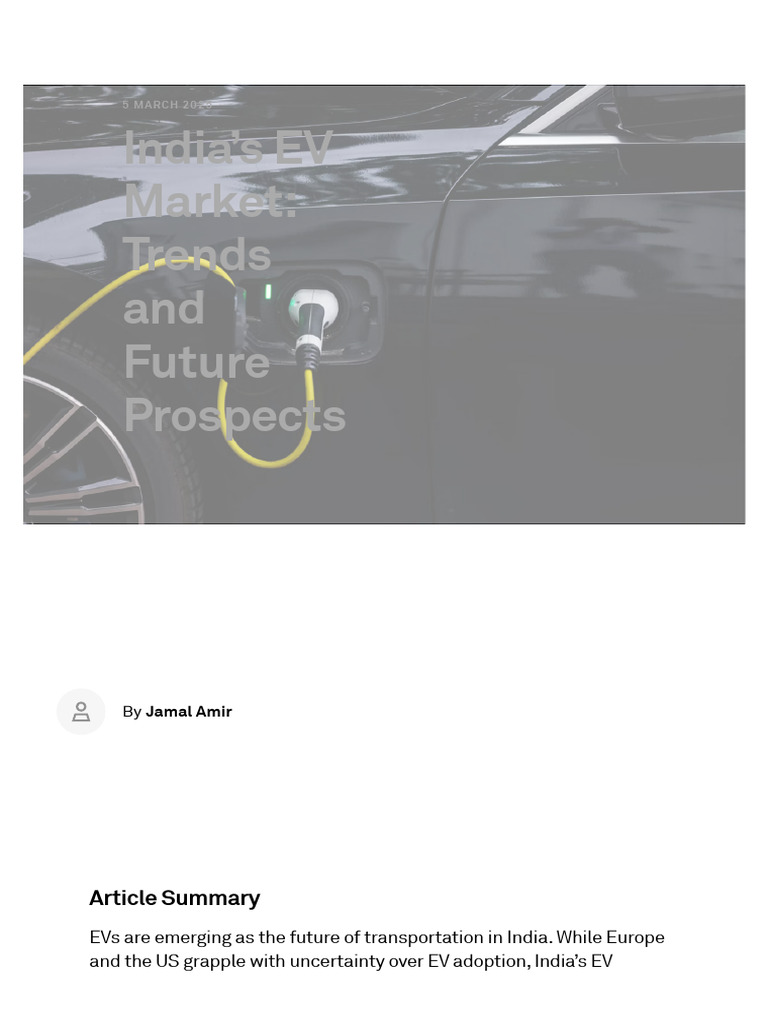 India's EV Market Trends and Future Insights | PDF | Electric Vehicle ...