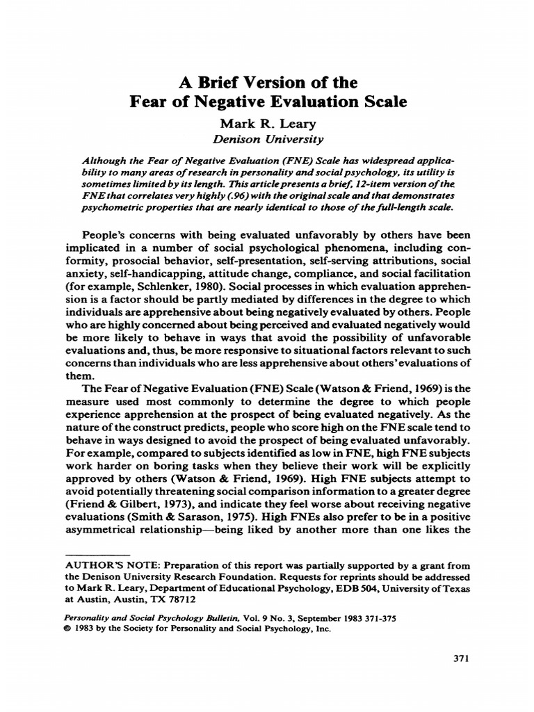 Leary 1983 | PDF