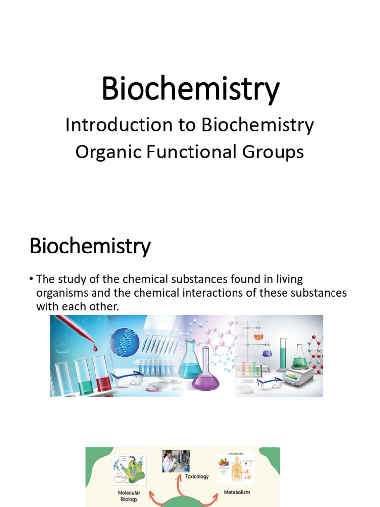 LEC 01 Introduction To Biochem | PDF | Chemistry | Alkene