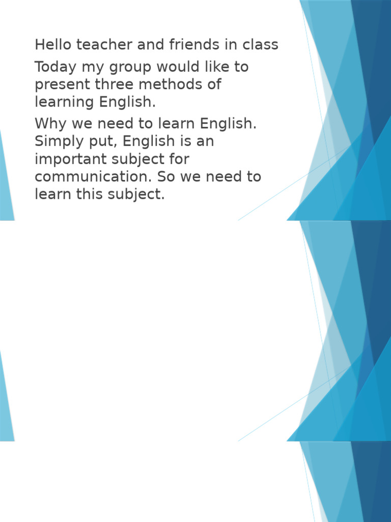 Three Effective English Learning Methods | PDF | English Language ...