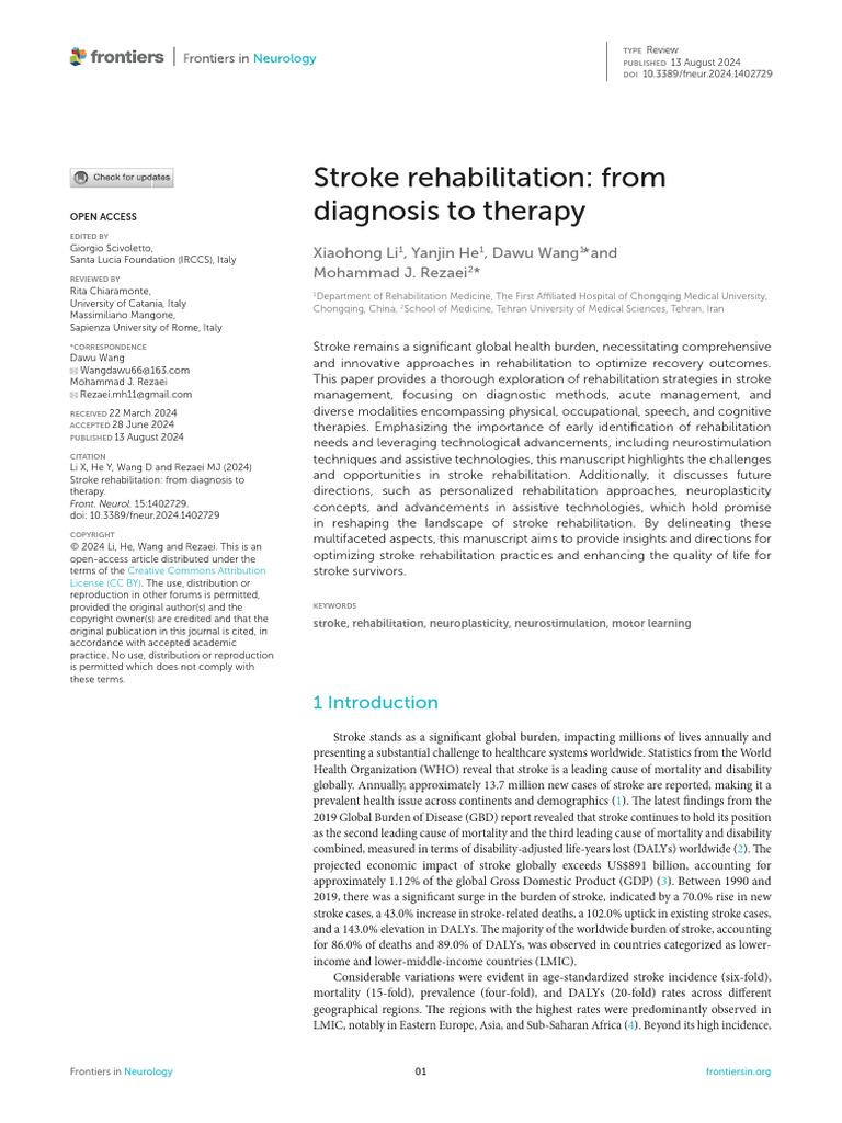 Stroke Rehabilitation Strategies Explained | PDF | Stroke | Physical ...