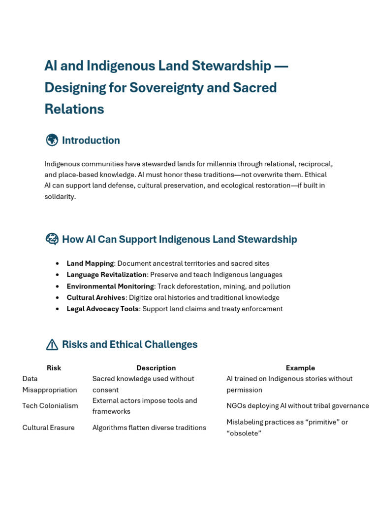 AI and Indigenous Land Stewardship - Designing For Sovereignty and ...
