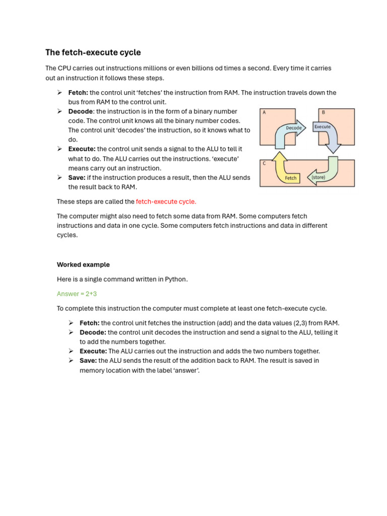 CPU and Fetch - Excute Cycle | PDF