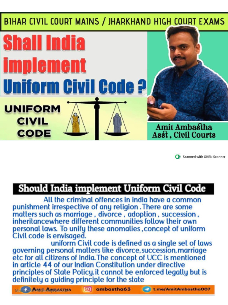 Shall India Implement Uniform Civil Code | PDF