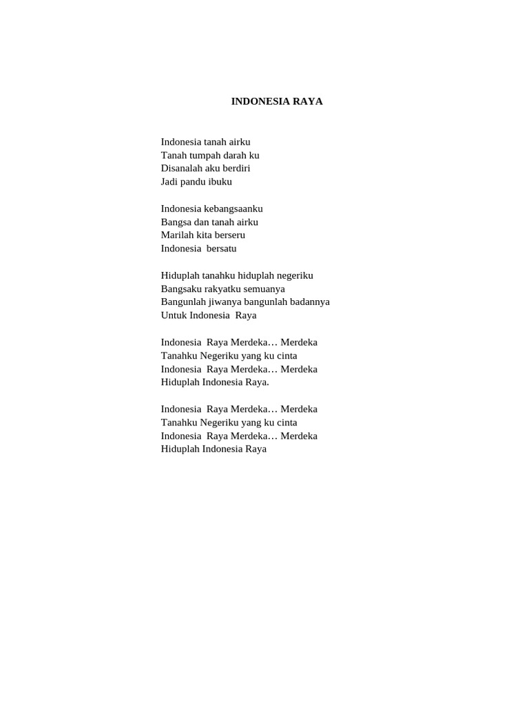 Lirik Lagu Indonesia Raya | PDF