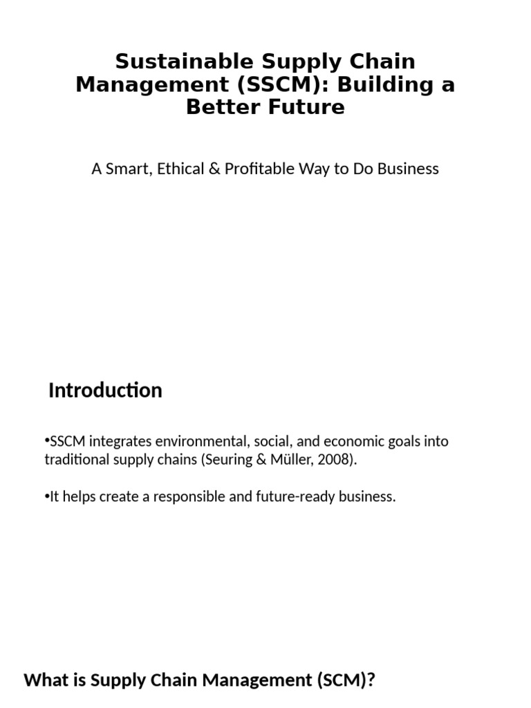 Sustainable Supply Chain Management Insights | PDF