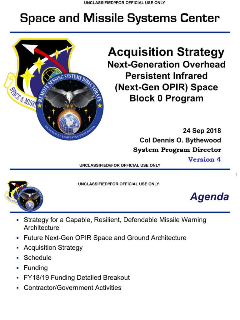 Next Gen OPIR Acq Strategy | PDF | Military Technology
