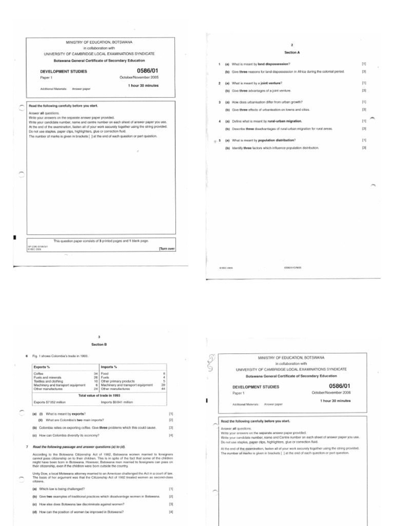 Bgcse Dvs Exam Papers - Paper 1 | PDF