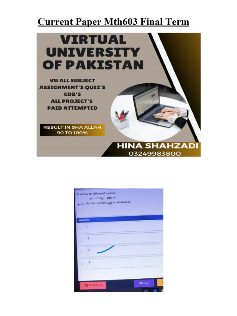 Mth603 Current Final Term Paper | PDF