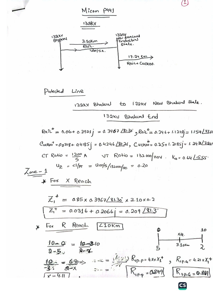 Micom P441 .Relay Settings Calculations | PDF
