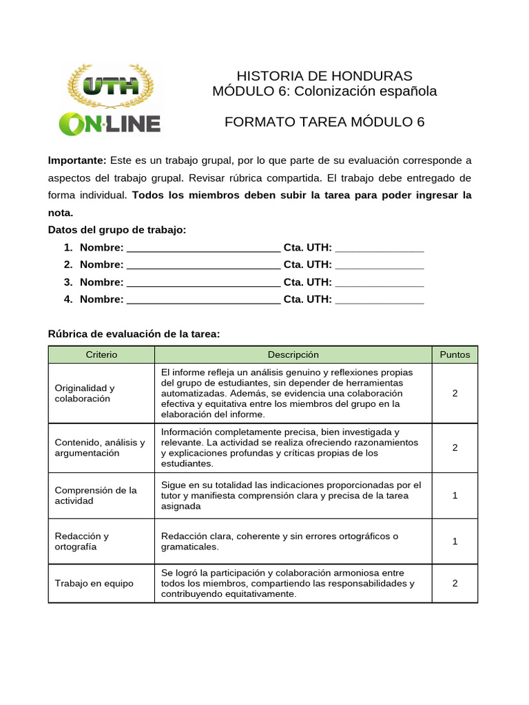 Formato Tarea 5 Modulo 6 H | PDF | Américas