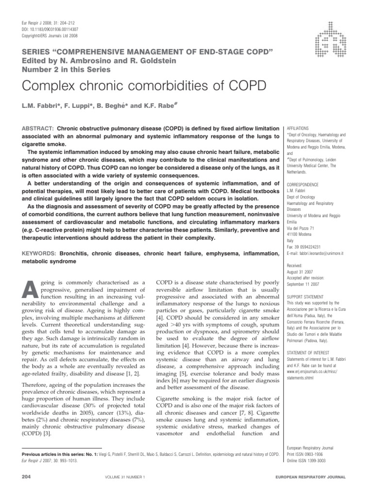 Managing Comorbidities in COPD | PDF | Chronic Obstructive Pulmonary ...