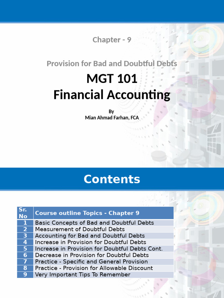 Provision for Bad Debts Explained | PDF | Bad Debt | Debits And Credits