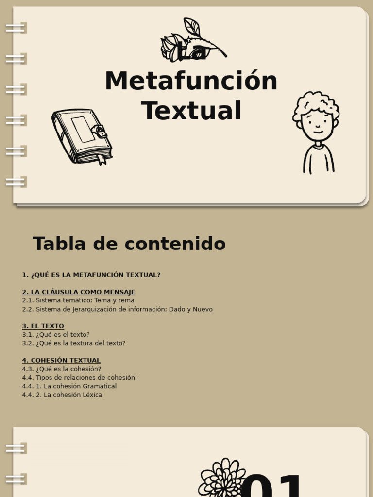 Metafunción Textual: Cohesión y Estructura | PDF | Gramática | Lingüística